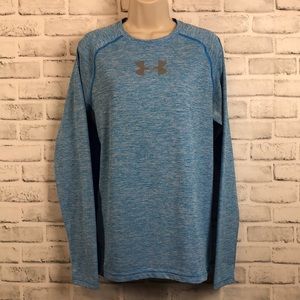Under Armour Heat Gear Fitted Women's Size Medium Blue Long Sleeve Workout Shirt